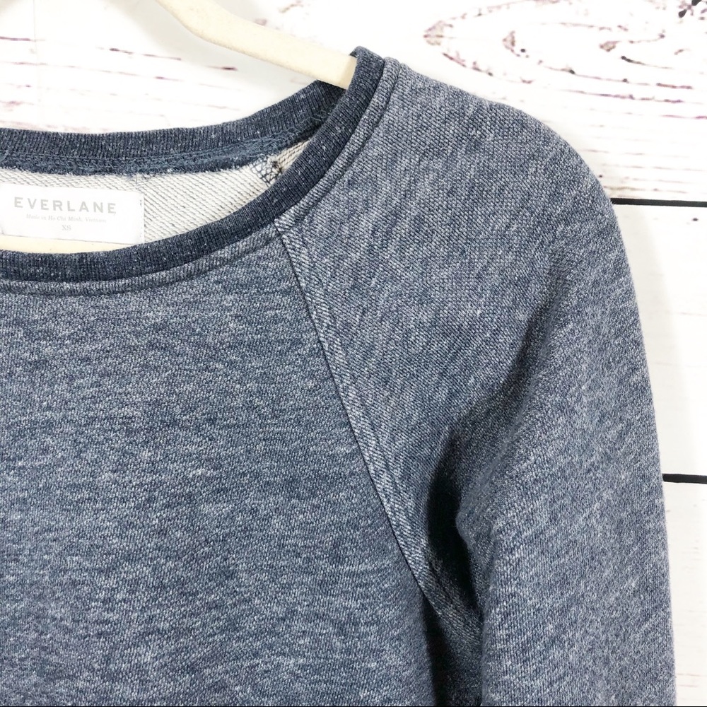 Everlane The Crew Sweatshirt: Marled Navy Blue - Picture 5 of 12